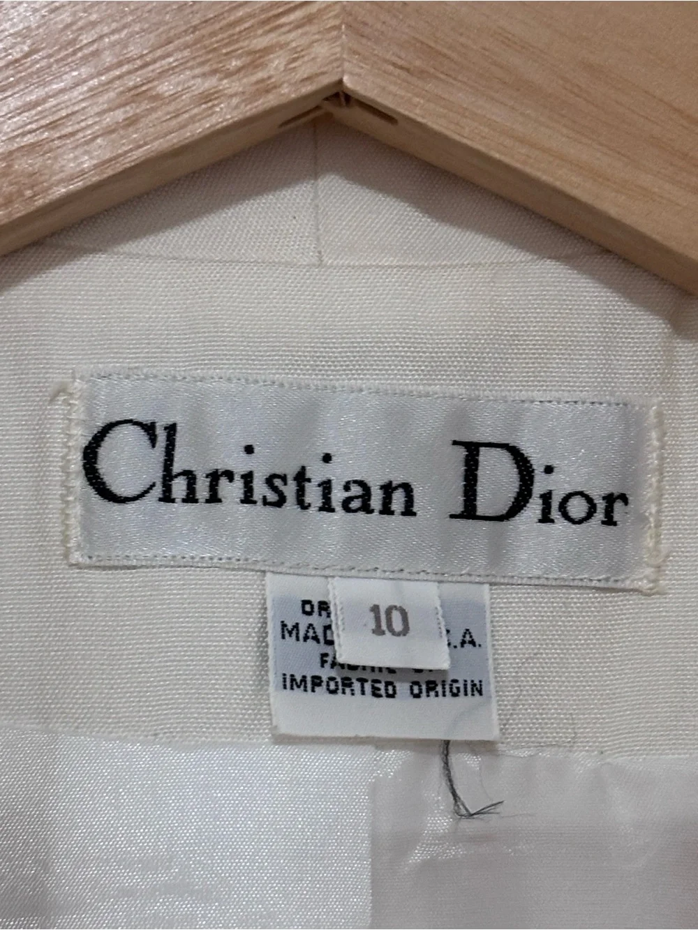 Christina Dior Vintage Ivory Double-Breasted Women’s Blazer size 10 made in USA